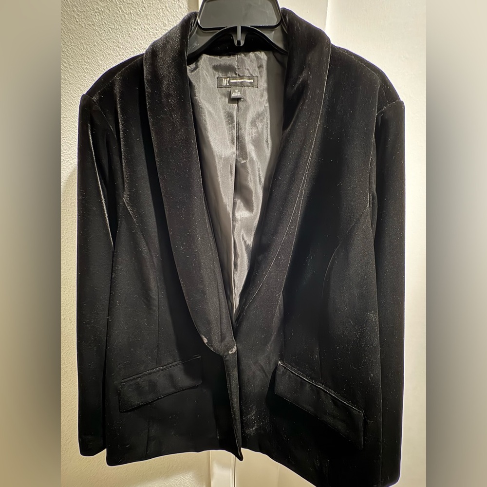 INC International Concepts Black Velvet Blazer